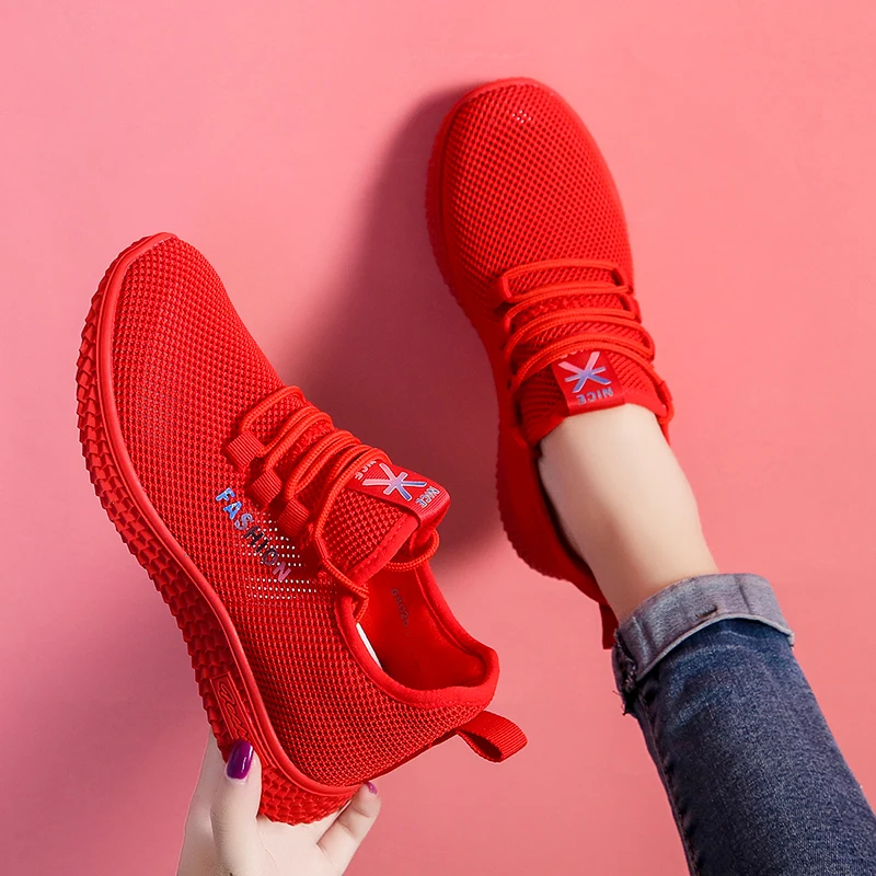 Basket Femme 2020 New Hot Sale Women Tennis Shoes Red Soft Breathable Sneakers Trainers Chaussures Zapatos Mujer Tenis Feminino