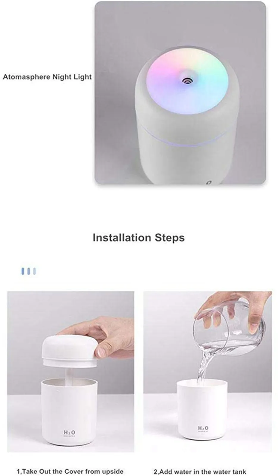 Mini Portable Usb Air Humidifier Purifier Aroma Diffuser Steam For Home Atomizer Aromatherapy Mist Make With Led Night Lamp|Наборы для