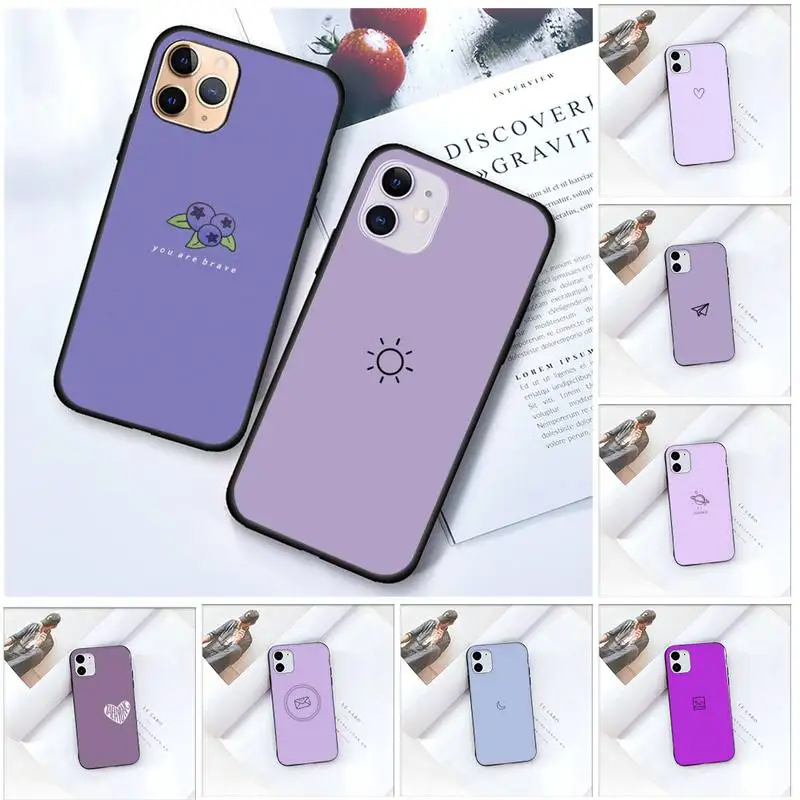 

Purple background Phone Case For iPhone 12 Mini 11 Pro XS Max X XR 7 8 Plus phone case