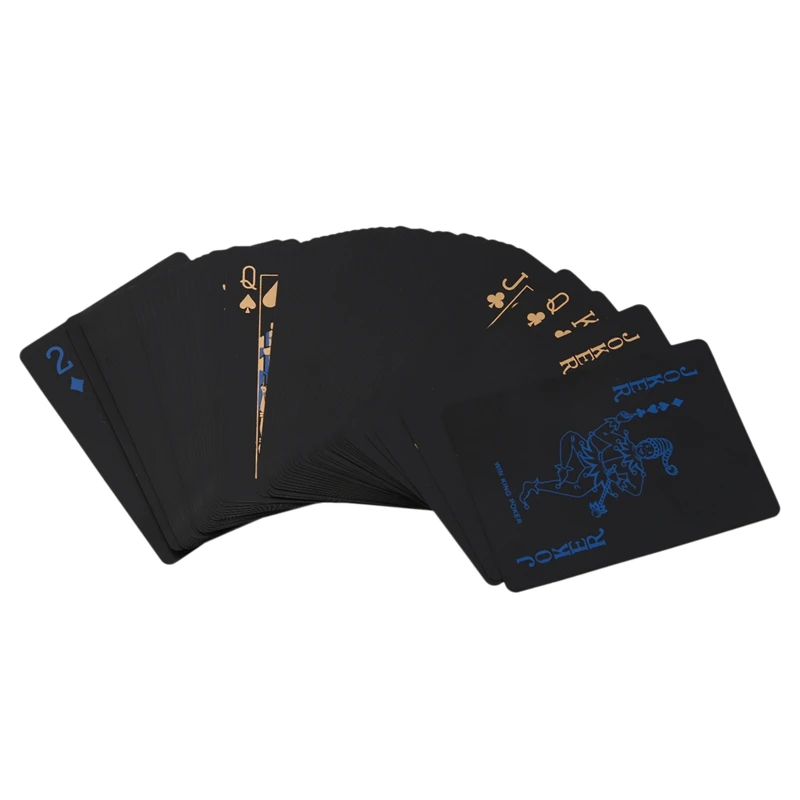 

Черный водонепроницаемый ПВХ ic Набор Игральных Карт прочный покер настольная Игра Техасский ic коробка-упаковано 54 шт/колода