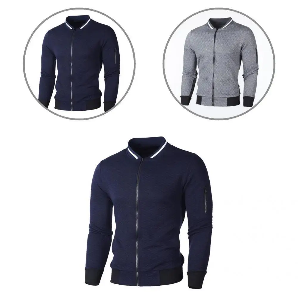 

Autumn Jacket Contrast Colors Fabulous Anti-shrink Easy to Wash Autumn Coat