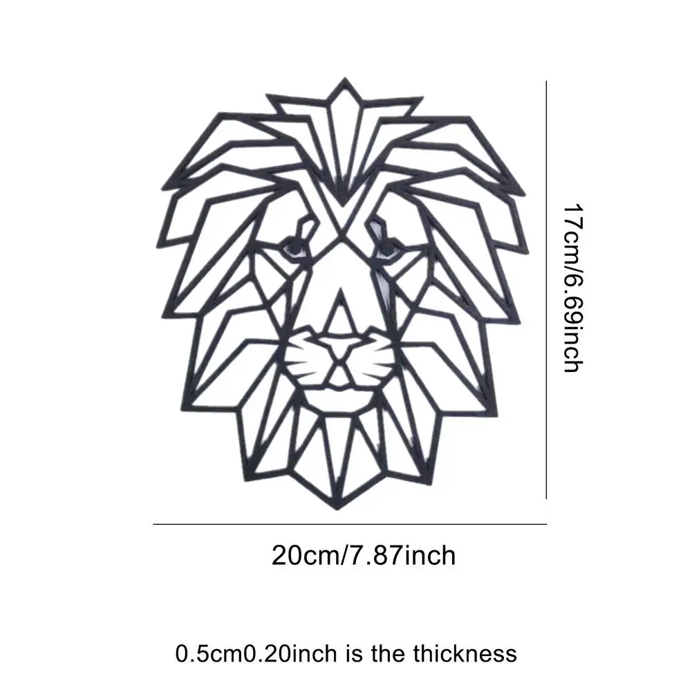 

Lion Elephant Head Wall Art Wooden Geometric Decoration For Home Decorative Wooden Cartoon 3D Stickers With Patterns