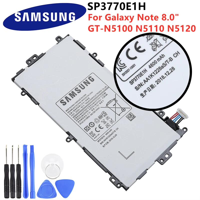 Оригинальный аккумулятор для планшета Samsung SP3770E1H Note 8 0 GT-N5100 N5110 N5120 4600 мАч SP3770ElH +