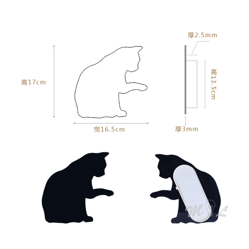 

Voice Sensor Led Night Light Cat Lamp Animal Wall Light Battery Source Nightlight for Living Room Bedroom Loft Lighting Deco 5W