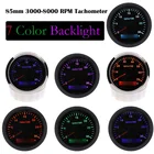 Тахометр для лодок, мотоциклов, автомобилей, 3000 4000 6000 7000 8000 обмин, тахометр с ЖК-дисплеем, 7 цветов подсветки, 85 мм
