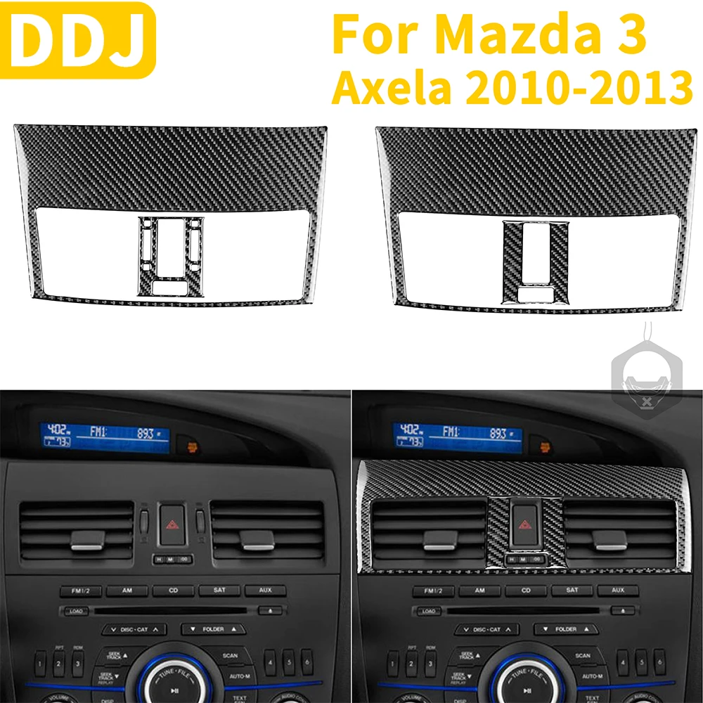 

For Mazda 3 Axela 2010-2013 Carbon Fiber Dashboard Center Air Vent Outlet Frame Sticker Interior Car Accessories LHD RHD