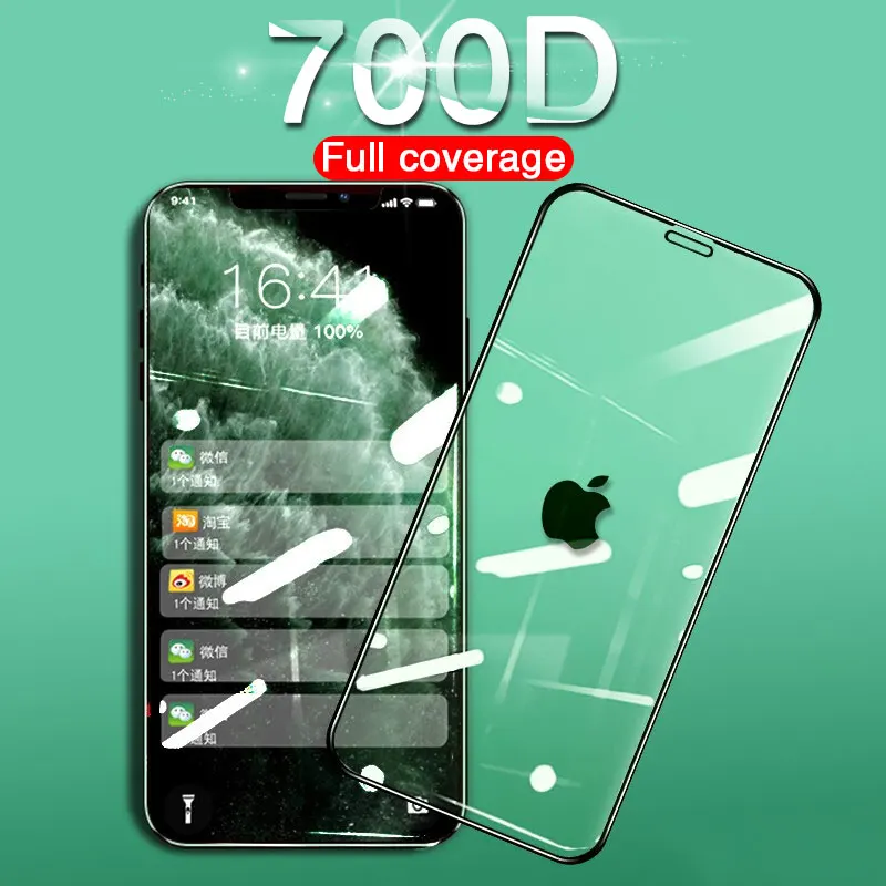 Защитное закаленное стекло 700D для iPhone 6/6S/6+/6S+/7/7+/8/8+/11/11Pro/11ProMax/X/XS/XSMax/XR с
