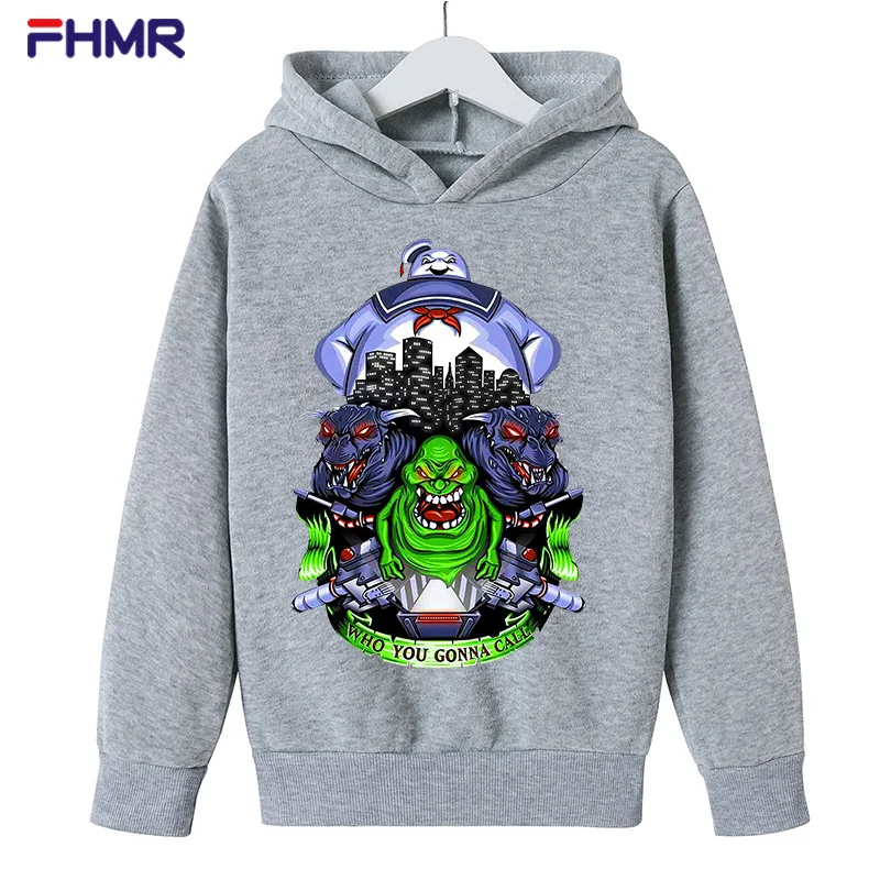 

Детская толстовка с капюшоном Ghostbusters, модная спортивная одежда для мальчиков и девочек, качественная ткань, весна-осень, стандартное пальто...
