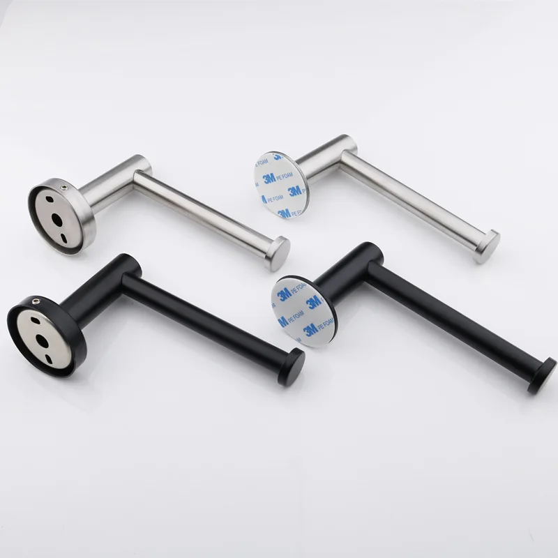 

Black Chrome Wall Mount Toilet Paper Holder 304 Stainless Steel Bathroom kitchen Roll Paper Rack Tissue Towel Accessories Rack