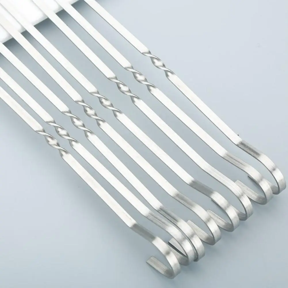 

100PCS Stainless Steel Barbecue Needle kitchen Tools BBQ Barbecue Stainless Steel Grilling Kabob Kebab Flat Skewers BBQ Needle