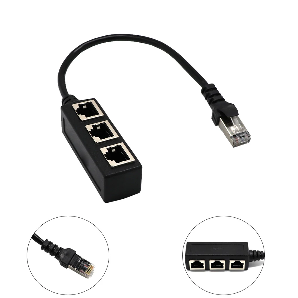 

Сетевой Разветвитель RJ45 с 1 на 3 портами Ethernet, высокоскоростной шнур со штекером на 3 гнезда LAN