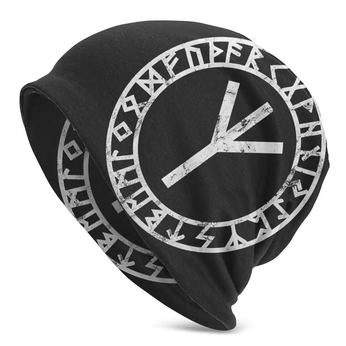 

Bonnet Hats hip hop Adult Men's Knit Hat Algiz Norse Odin Thor Vikings Runes Pagan Zipper (2) hats Funny Unisex Knitting Hat