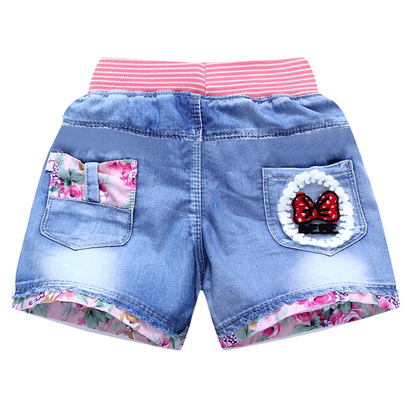 New Summer Kids Short Denim Shorts For Girls Fashion Girl Short Princess Jeans Children Pants Girls Shorts Flower Girls Clothing