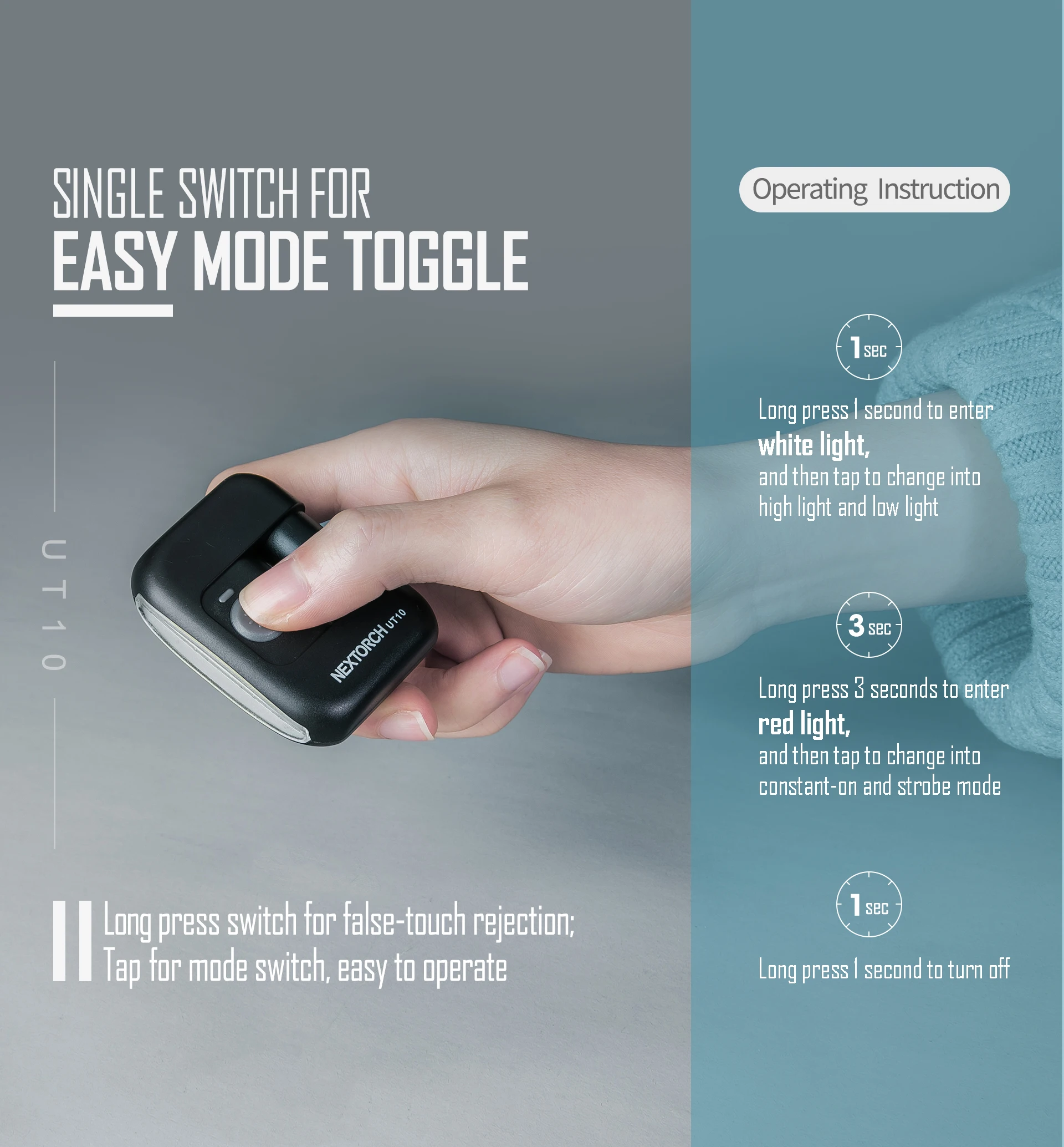 Многофункциональный легкий компактный светодиодный фонарь NEXTORCH 170 лм с зарядкой