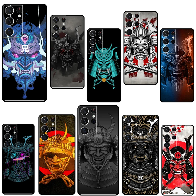 Чехол для телефона Oni Samurai Mask для Samsung Galaxy S21 Ultra S9 S10 S22 Plus Note 10 20 S20 FE.
