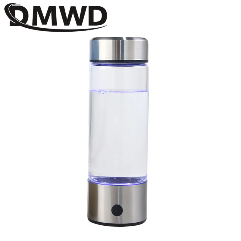 DMWD Hydrogen Generator Water Cup Filter Ionizer Maker Hydrogen-Rich Water Portable Super Antioxidants ORP Hydrogen Bottle 420ml