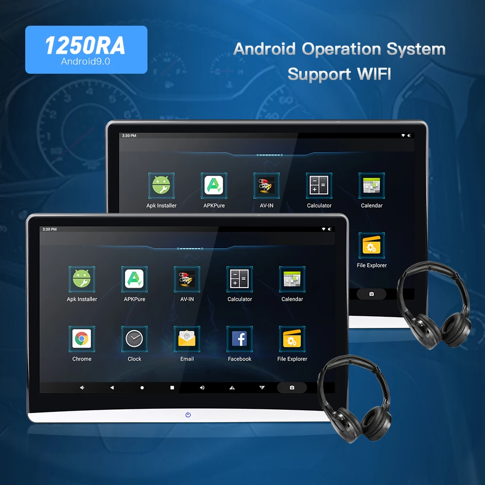 Монитор Автомобильный на подголовник экран 11 6 дюйма Android 10 0 2 ГБ + 16 4K 1080P