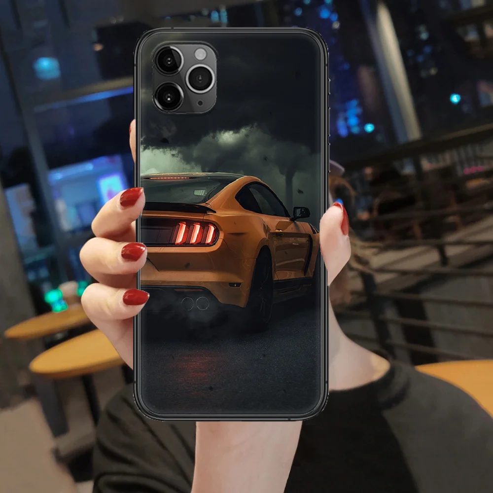 

sports car horse Mustangges Phone Case Cover Hull For iphone 5 5s se 2 6 6s 7 8 12 mini plus X XS XR 11 PRO MAX black 3D back