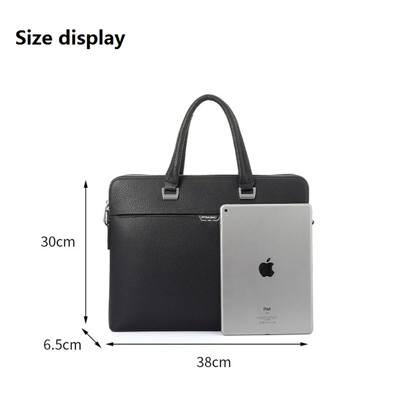 Men' Business Briefcase Large Capacity Genuine Leather Cowhide Handbag Classic Shoulder Messenger  bag High Quality Notebook Bag