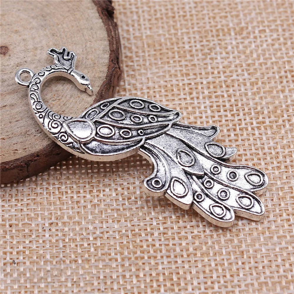 

2Pcs 61x21mm Peacock Charms DIY Handmade Craft For Jewelry Making