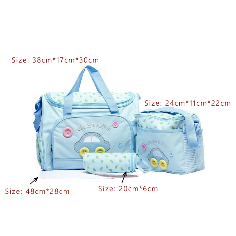 Light Blue set Многофункциональная сумка для детских пеленок, памперсов сумка Детская сумка для кормления коляска модная сумка на молнии для беременных сумка на одно плечо для мамы - Цвет: Light Blue set