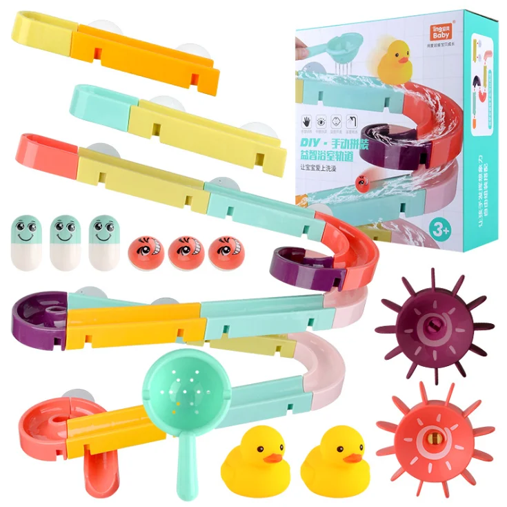 DIY детские игрушки для ванной настенная присоска Мраморная гоночная трасса