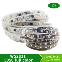 fldjl 5m ws2811 rgb led waterproof light with 5050 smd addressable 30 60 dc24 led external 1 ic control 3 bright ordinary