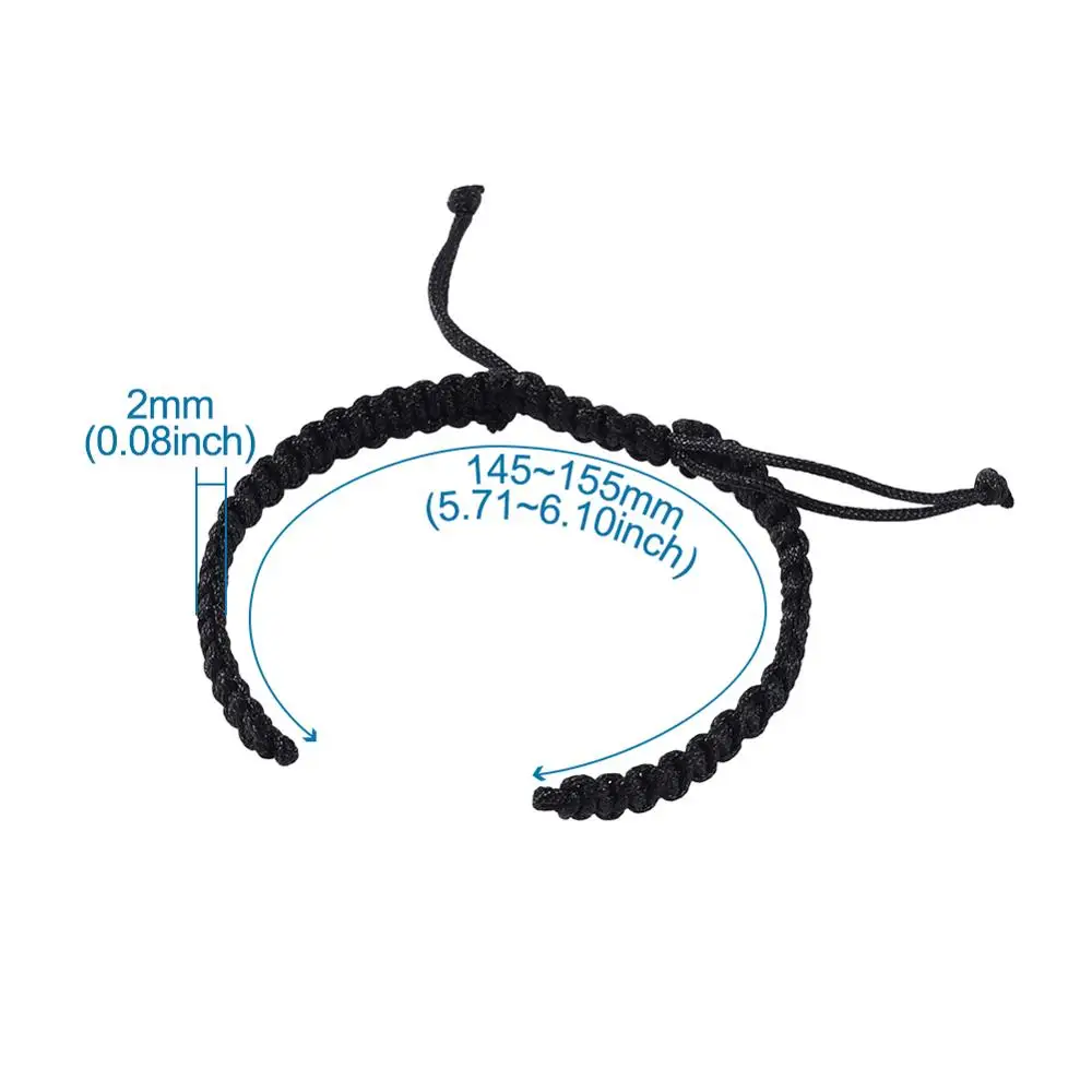 10/30pcs Adjustable Braided Nylon Cord for Connectors Charms Bracelets Jewelry Making Red Black 5-3/4&quot~6-1/8&quot(145~155mm) 5x2mm |