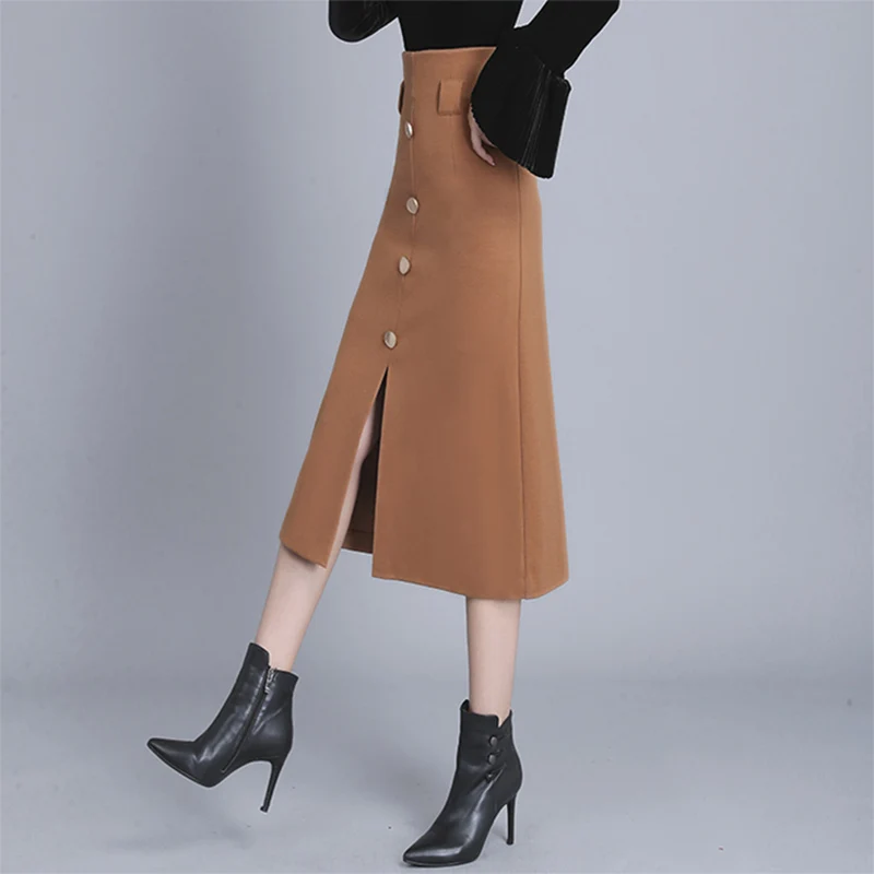 Autumn Winter Women Skirt Midi Office Lady Work Wear Pencil 3426LY | Женская одежда