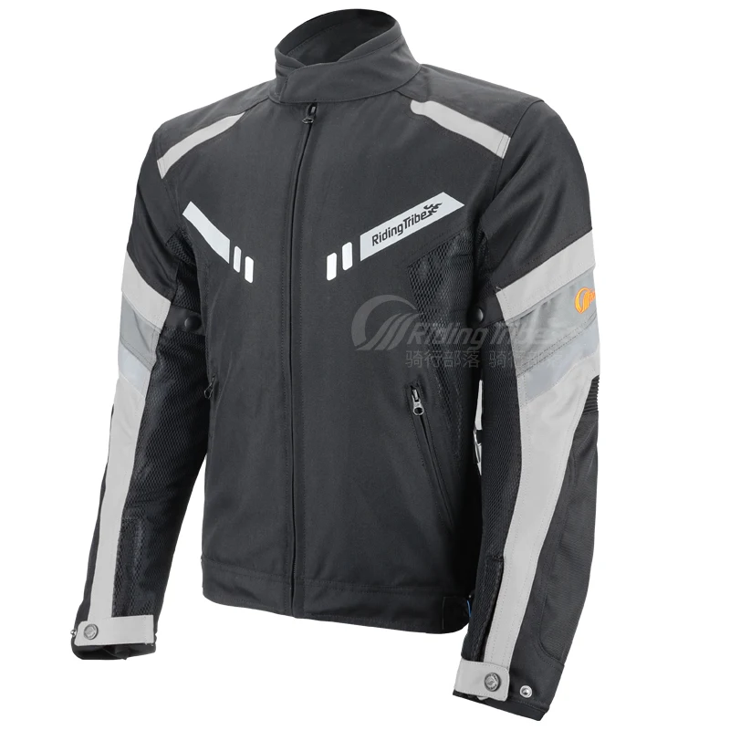 

Motorcycle Jacket Men Summer Riding Breathable Night Reflective Raincoat with Protector and Waterproof Liner Moto Chaqueta JK-65