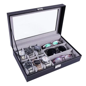 PU Leather Watch Box Luxury Watch Case Holder Jewelry Organizer Storage Box for Watches Sunglass Org