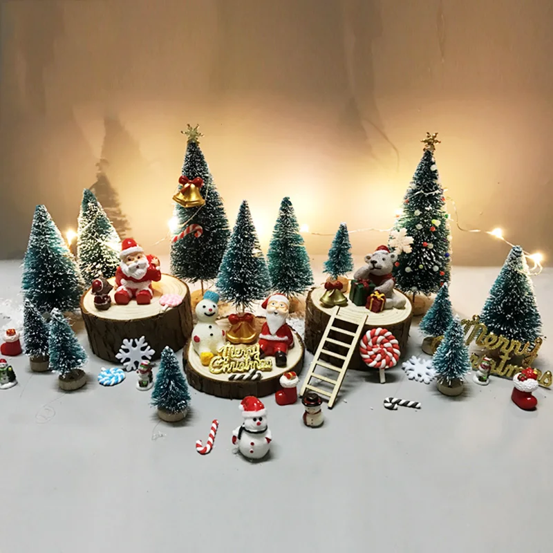 Мини Рождественская микро пейзаж Санта Клаус елка креативное украшение