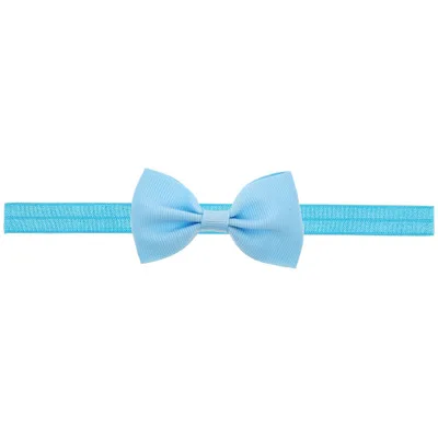 a Light Blue Лента ручной работы сделай сам Детская повязка на голову для малышей детей Детские аксессуары для волос девочка новорожденный банты повязка с бантом Тюрбан-тиара - Color: a Light Blue