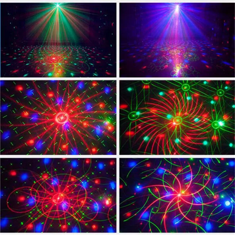 Диско-лазерный светильник RGB проектор огни для вечеринки DJ эффект освещения