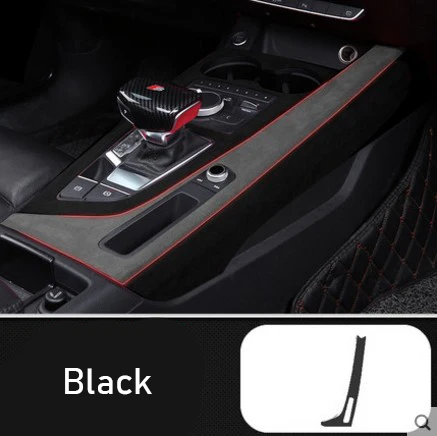 A BLACK Замшевая Кожа Авто Крышка редукторов для Audi A4 B9 автомобильные аксессуары - Название цвета: A BLACK