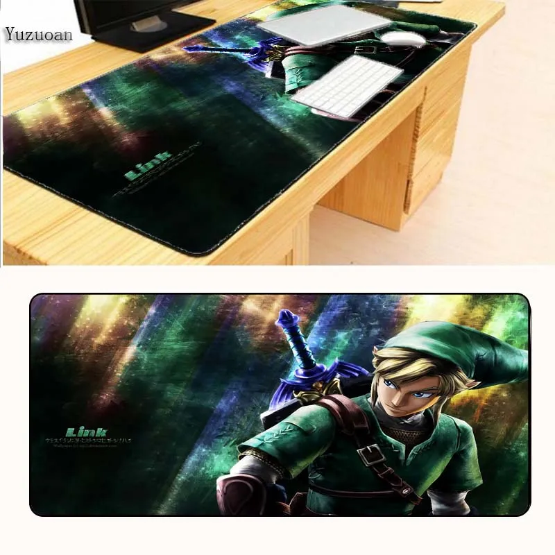 Yuzuoan 90X40cm Бесплатная доставка легенда о Зельде коврик для мыши оверлок край