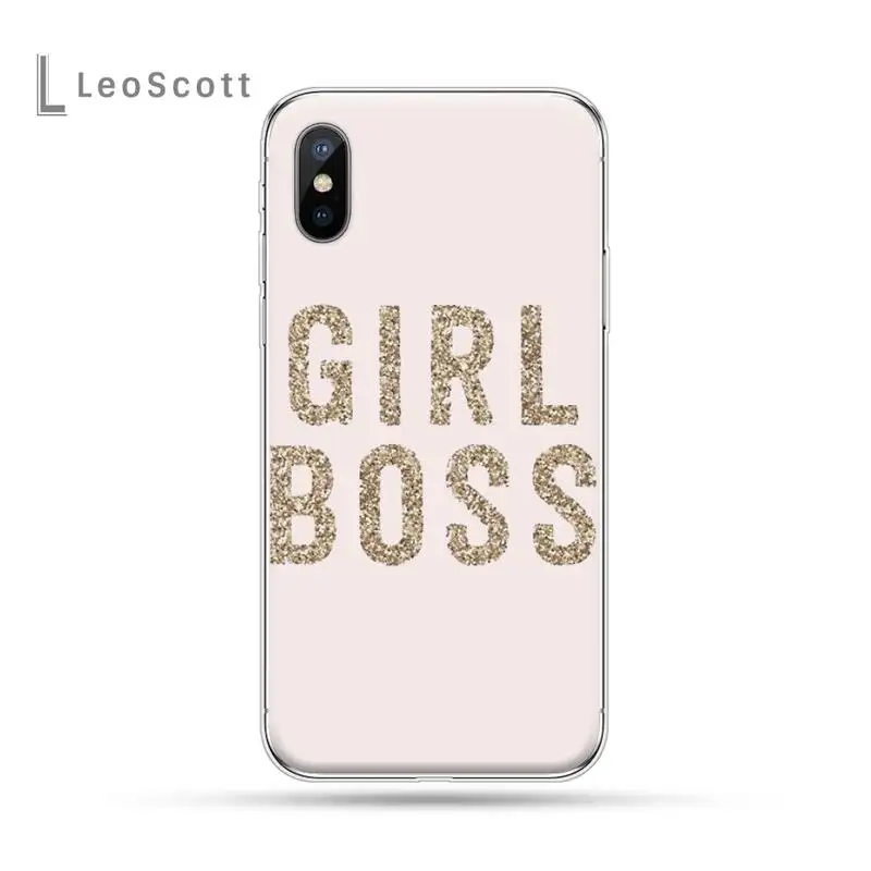 

Boss Girl Lady text Pattern mobile cover luxury Phone Case shell For iphone 12 5 5s 5c se 6 6s 7 8 plus x xs xr 11 pro max