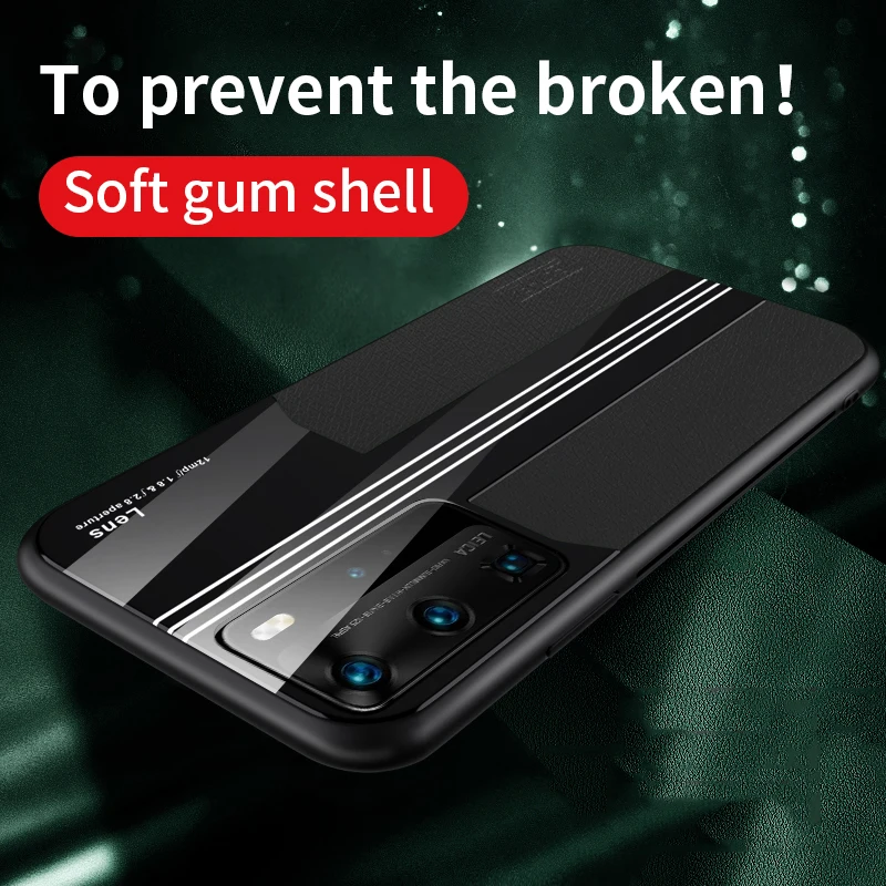 

Phone Back Cover For Huawei P30 P40 Pro Case Leather Mirror Glass Case For Huawei Mate 30 20 Nova 5 6 V30 Honor X10 20 Pro Case