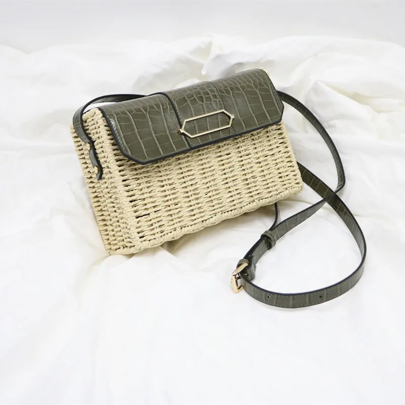 Сумка на плечо Женская ротанговая соломенная плетеный мессенджер ручной работы