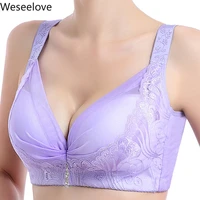 plus size bra gorge non steel ring lace sexy large cup womens push up decompression adjustable bras 2020 new summer 38e 50e e81