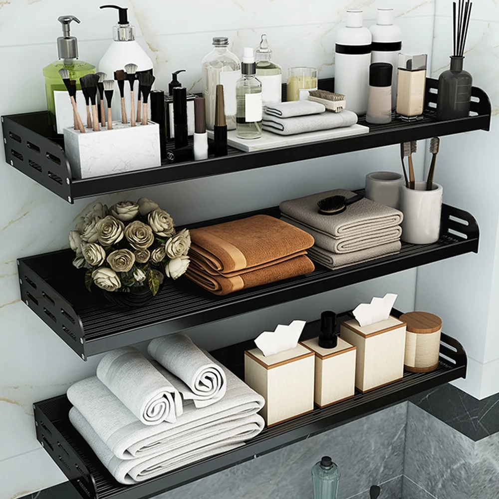 

Spice Wall Rack Kitchen Storage Rack Adhesive Kitchen Seasoning Hanging Shelf for Kitchen Bathroom Toilet Bar Cafes