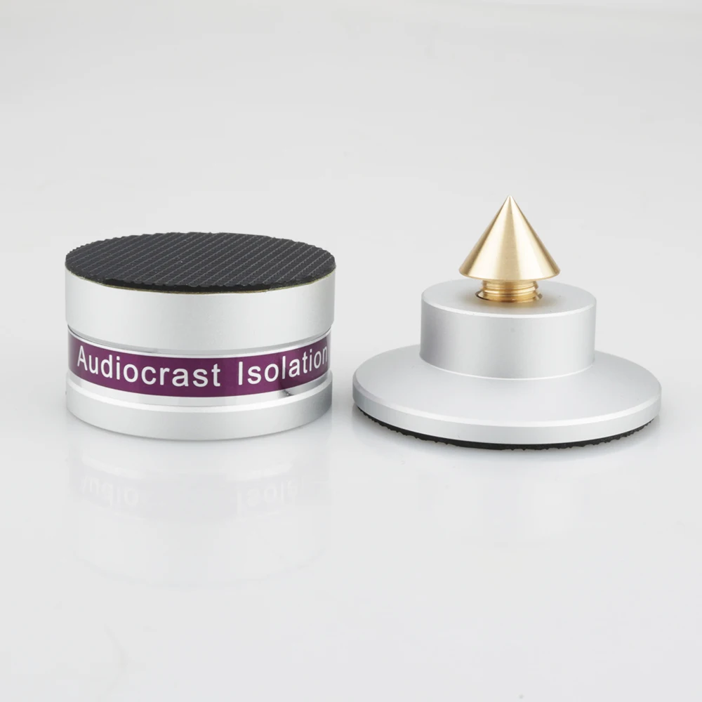 New 4PCS IF03S/IF03B Aluminium Black & silver Shockproof Spike+Pad Isolation Stand HiFi Amplifiers