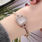 Новинка 2021, роскошные женские часы, простой модный браслет, металлический ремешок, имитация бриллиантов, инкрустированные формы, женские часы