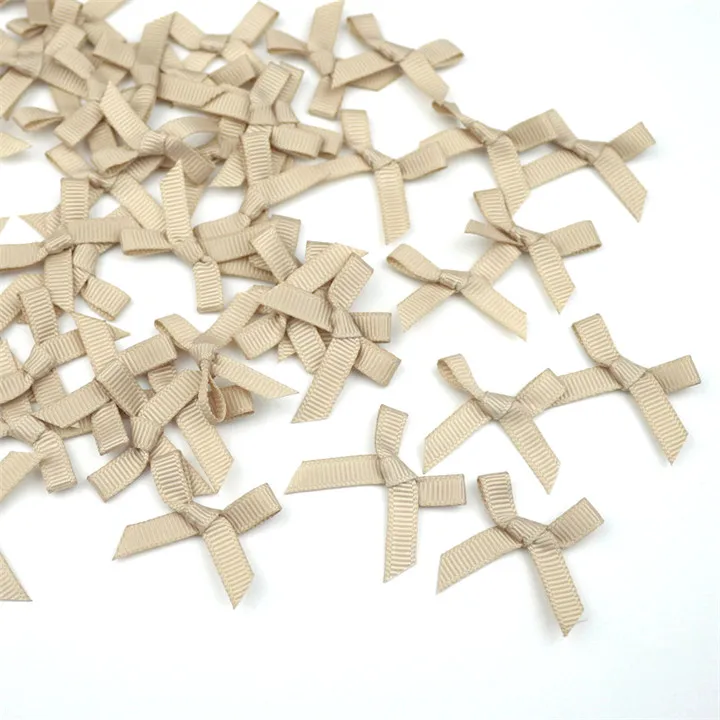 Khaki Bows 100 шт. Сатиновая лента, мини-банты, сделай сам, ремесло, товары для свадьбы, рождественской вечеринки, Декор, банты, головные уборы, аксессуары, материалы, подарок, банты - Цвет: Khaki Bows