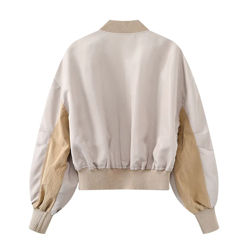 

casual jacket Fall 2020 new color block zipper jacket baseball collar