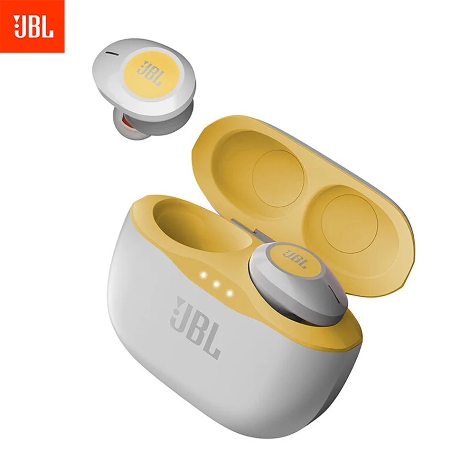 Light yellow JBL TWS True беспроводные Bluetooth наушники TUNE120 с микрофоном наушники невидимые сенсорные управление спортивные наушники с зарядным чехлом - Цвет: Light yellow
