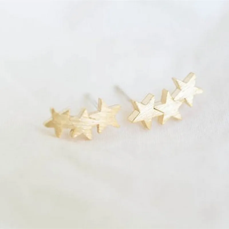 Классические серьги-гвоздики в форме звезды модные пентаграммы для женщин три