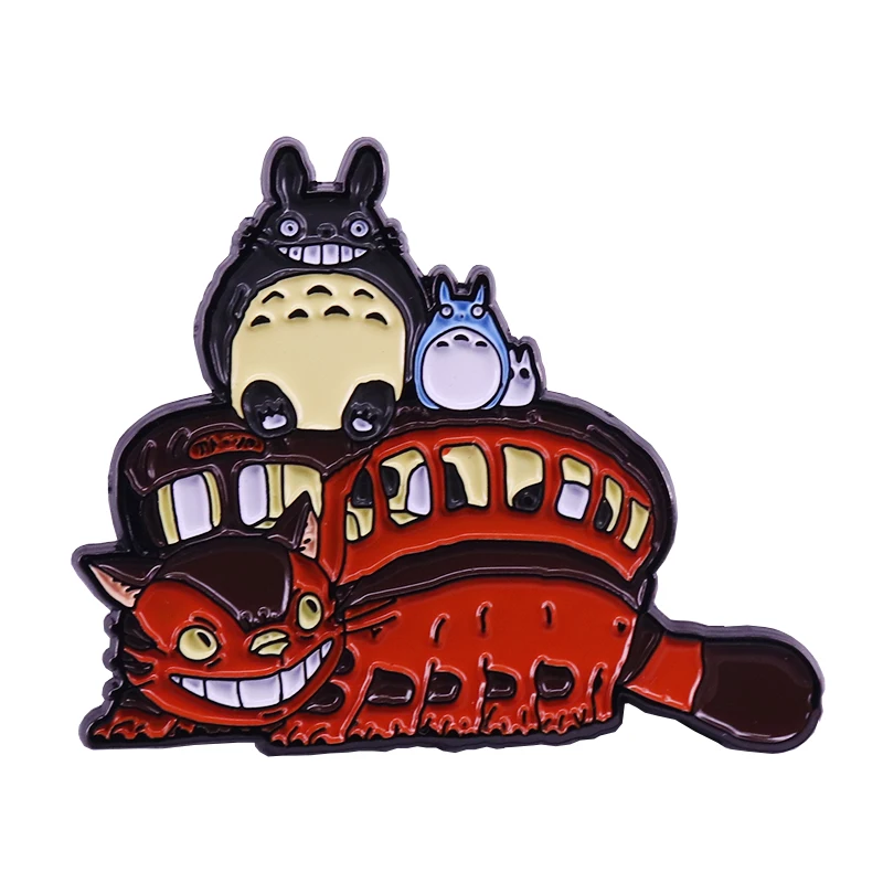 Эмалированная булавка Totoro cat bus для студийных аниме любителей Ghibli и Miyazaki подарок