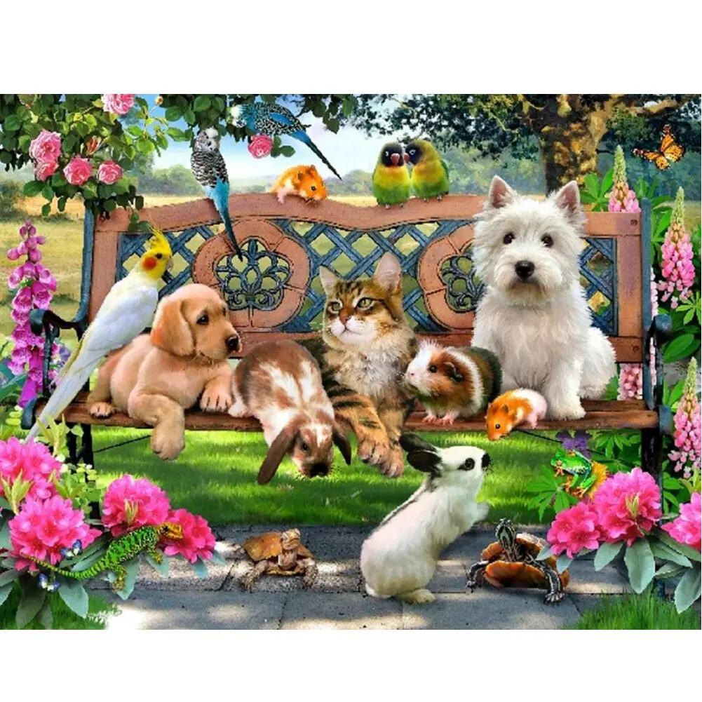 Алмазная вышивка собака кошка кролик Сделай Сам 5d алмазная живопись крестиком