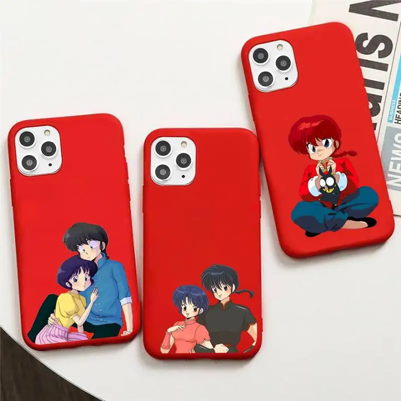 

Ranma 1 2 japanese anime Phone Case Candy Color for iPhone 6 7 8 11 12 s mini pro X XS XR MAX Plus